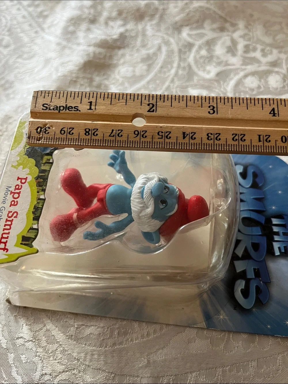 Papa Smurf Small Toy Figure - Blue & Red Move Grab ‘Ems New
